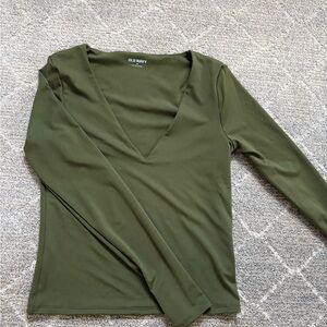 Old Navy Women's Long Sleeve Top in Forest Green